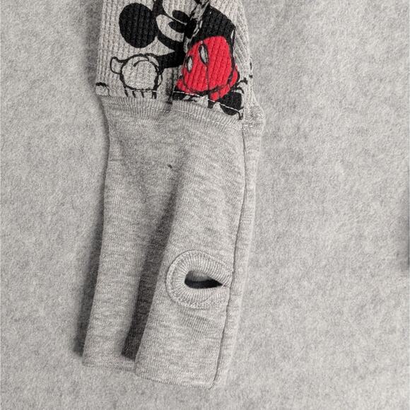 Disney Mickey Mouse Women's XL Thermal Shirt Gray Waffle Knit Thumb Holes - Picture 9 of 16